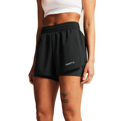 Black - Side - Craft Womens-Ladies ADV Essence 2 in 1 Casual Shorts