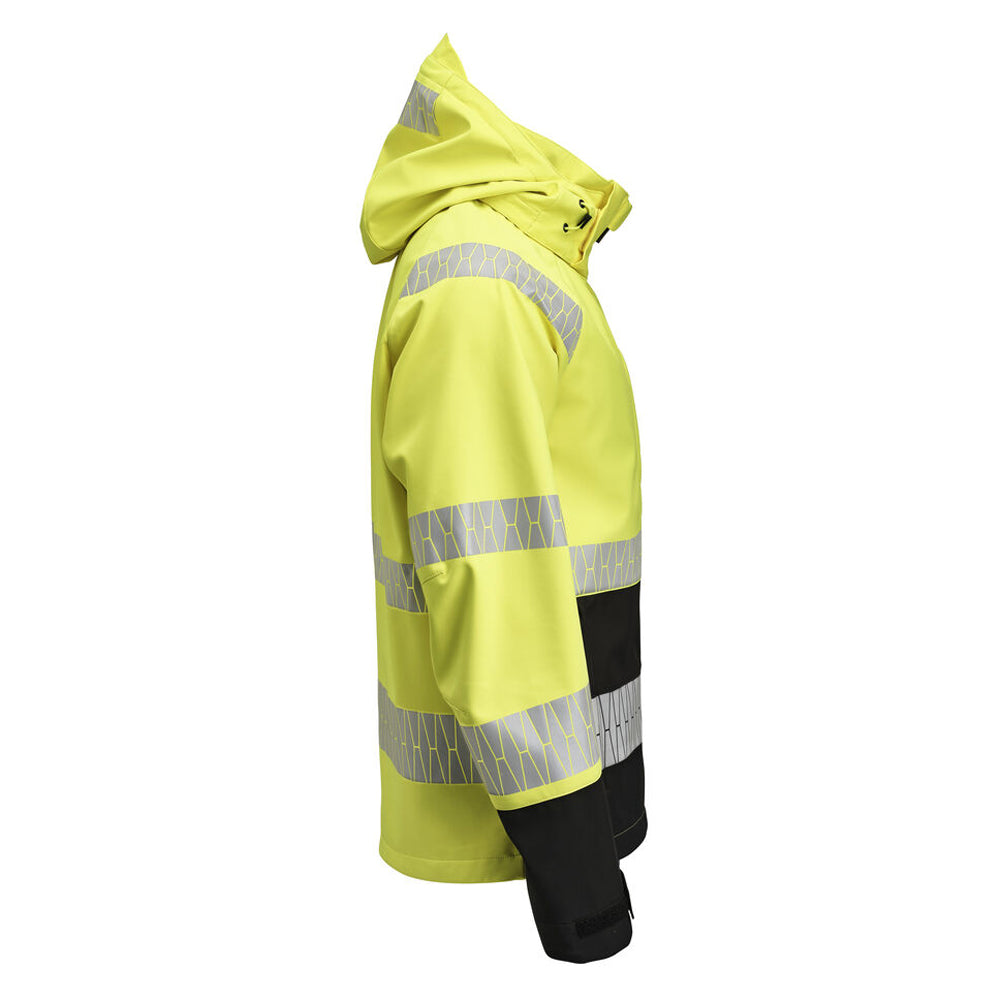 Yellow-Black - Lifestyle - Jobman Mens Hi-Vis Soft Shell Jacket