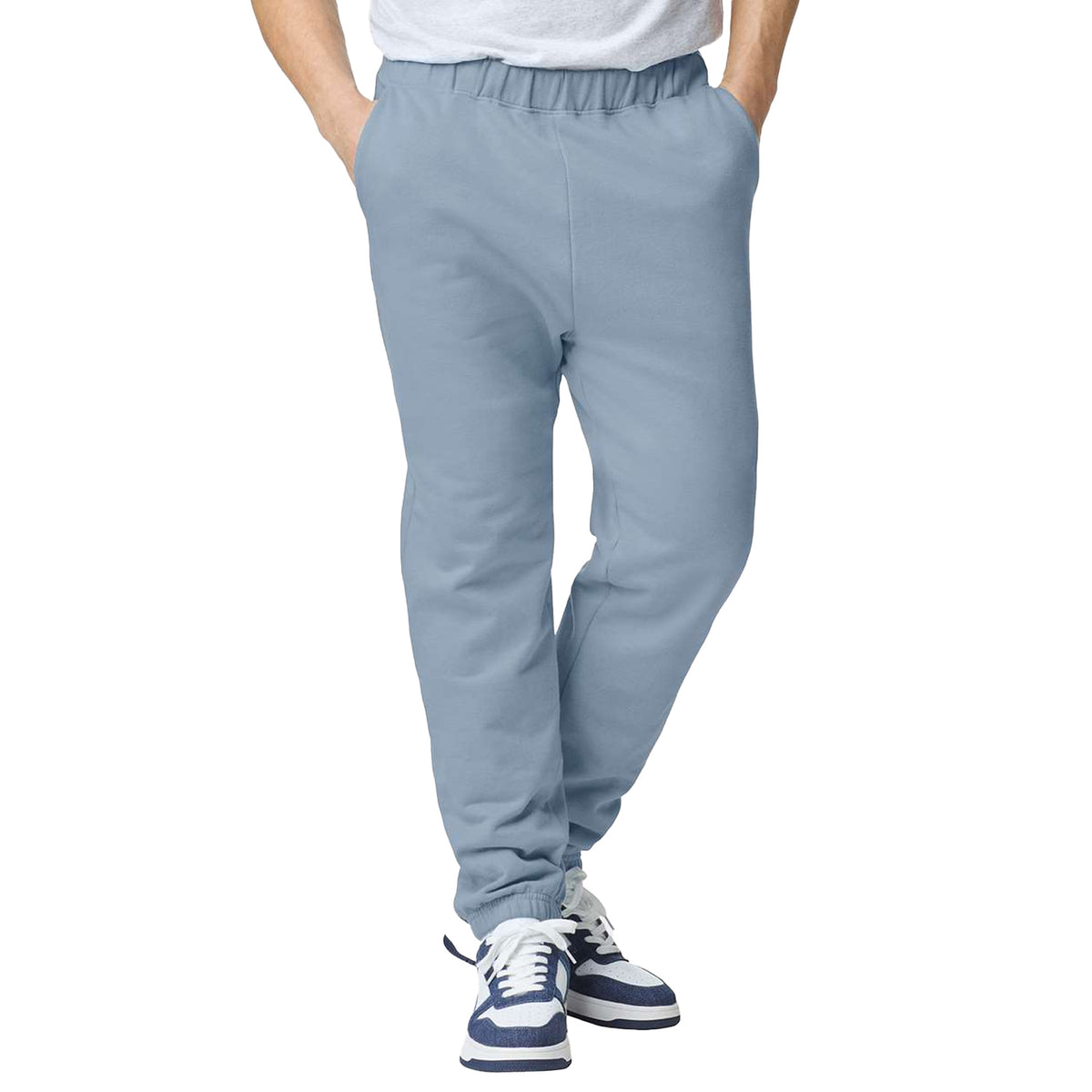 Stone Blue - Side - Gildan Mens Softstyle Midweight Sweatpants
