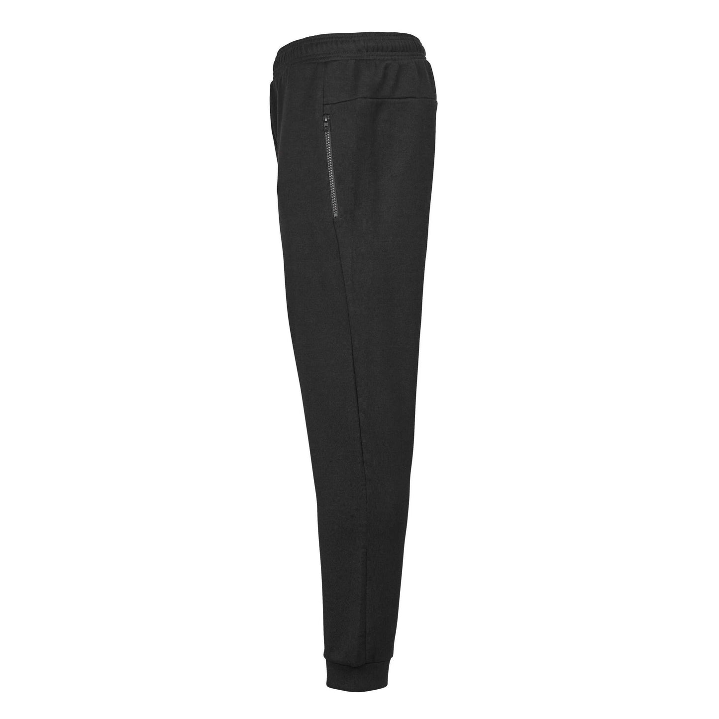 Black - Side - Tee Jays Unisex Adult Ribbed Interlock Jogging Bottoms