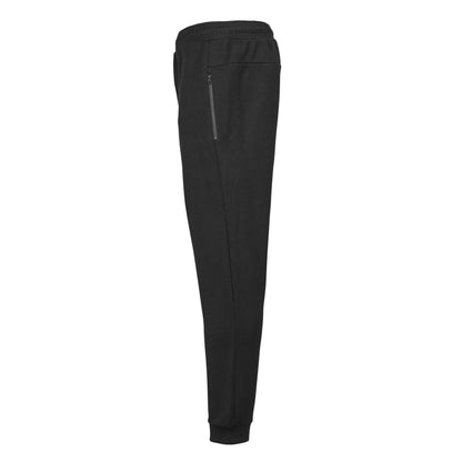 Black - Side - Tee Jays Unisex Adult Ribbed Interlock Jogging Bottoms