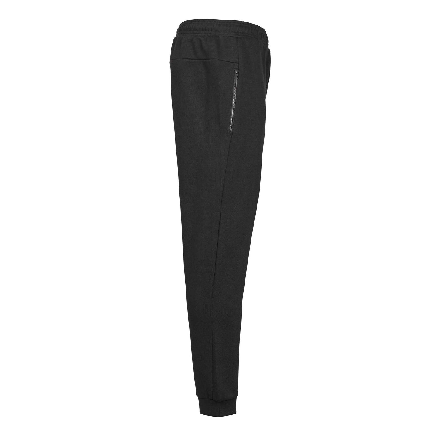 Black - Lifestyle - Tee Jays Unisex Adult Ribbed Interlock Jogging Bottoms