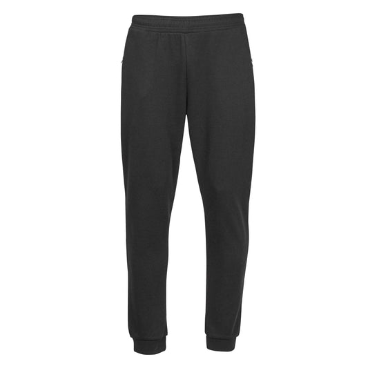 Black - Front - Tee Jays Unisex Adult Ribbed Interlock Jogging Bottoms