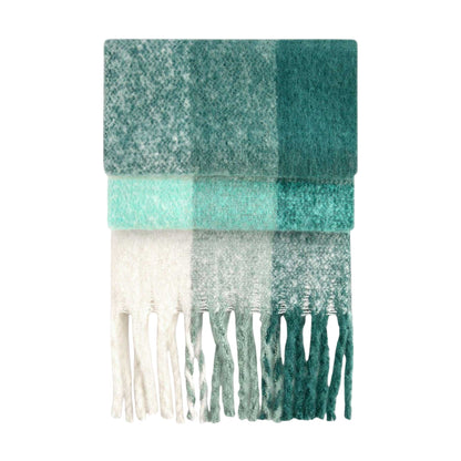 Green - Front - Beechfield Unisex Adult Checked Fluffy Winter Scarf