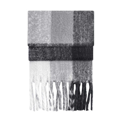 Grey - Front - Beechfield Unisex Adult Checked Fluffy Winter Scarf