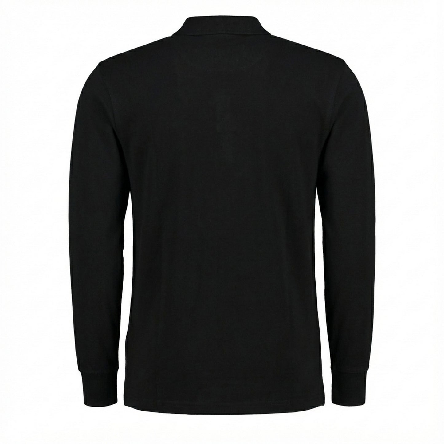 Black - Back - Kustom Kit Mens Pique Long-Sleeved Polo Shirt
