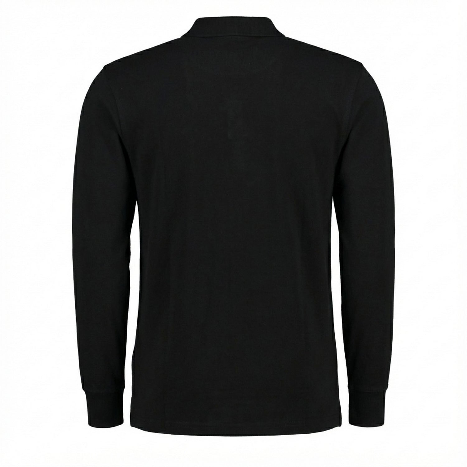 Black - Back - Kustom Kit Mens Pique Long-Sleeved Polo Shirt