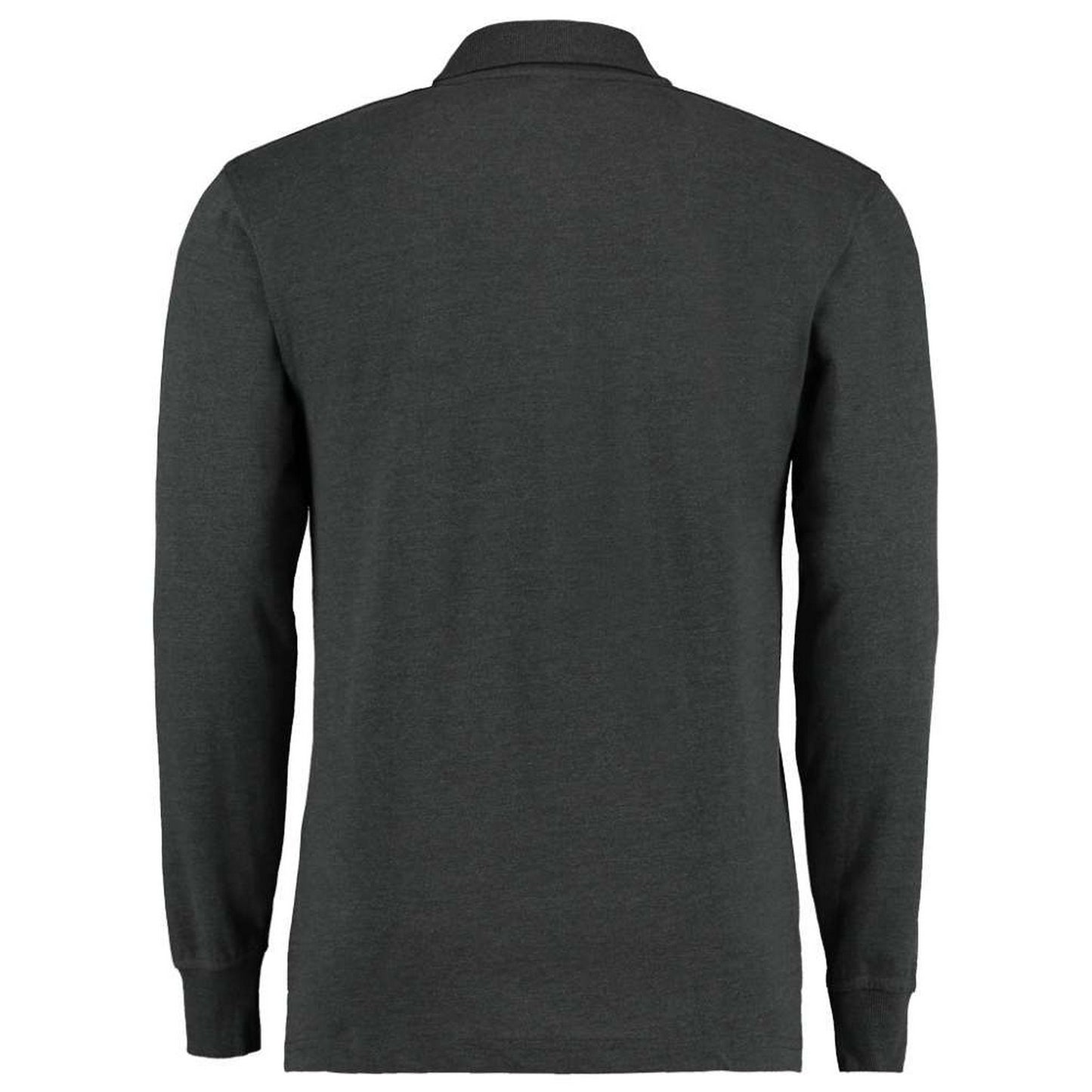 Graphite - Back - Kustom Kit Mens Pique Long-Sleeved Polo Shirt