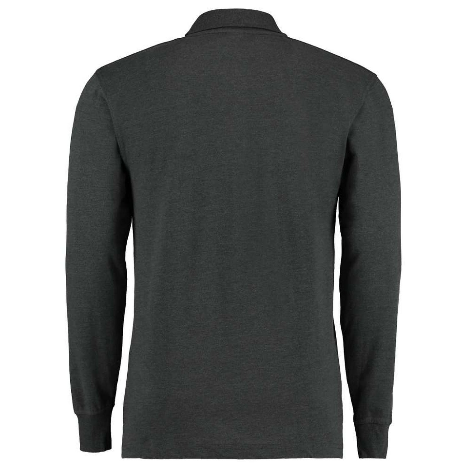 Graphite - Back - Kustom Kit Mens Pique Long-Sleeved Polo Shirt