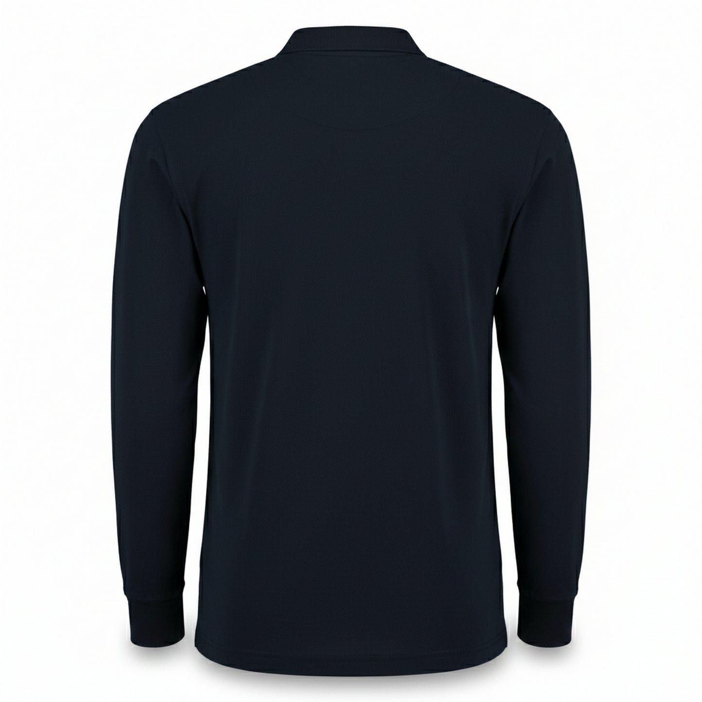 Navy - Back - Kustom Kit Mens Pique Long-Sleeved Polo Shirt