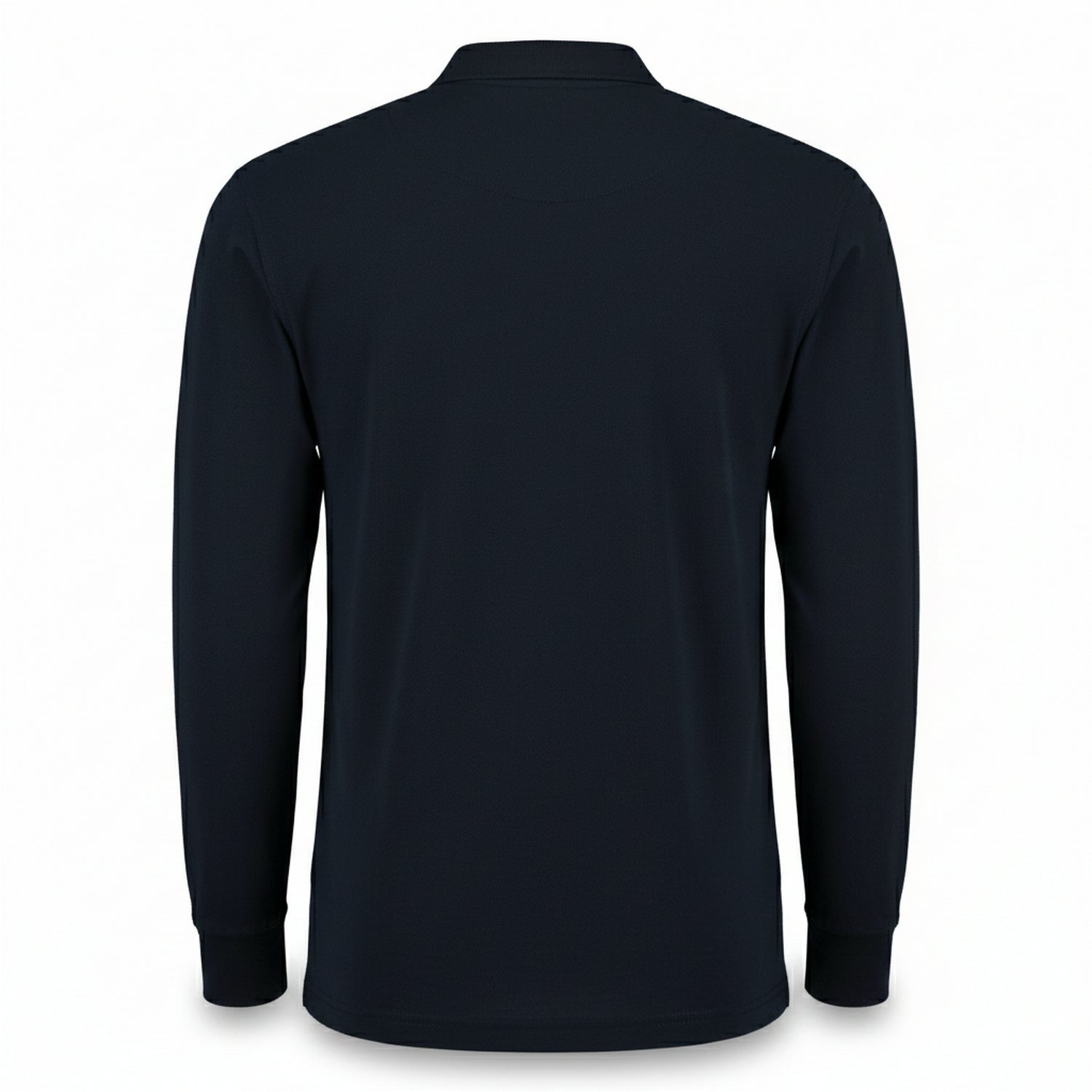 Navy - Back - Kustom Kit Mens Pique Long-Sleeved Polo Shirt