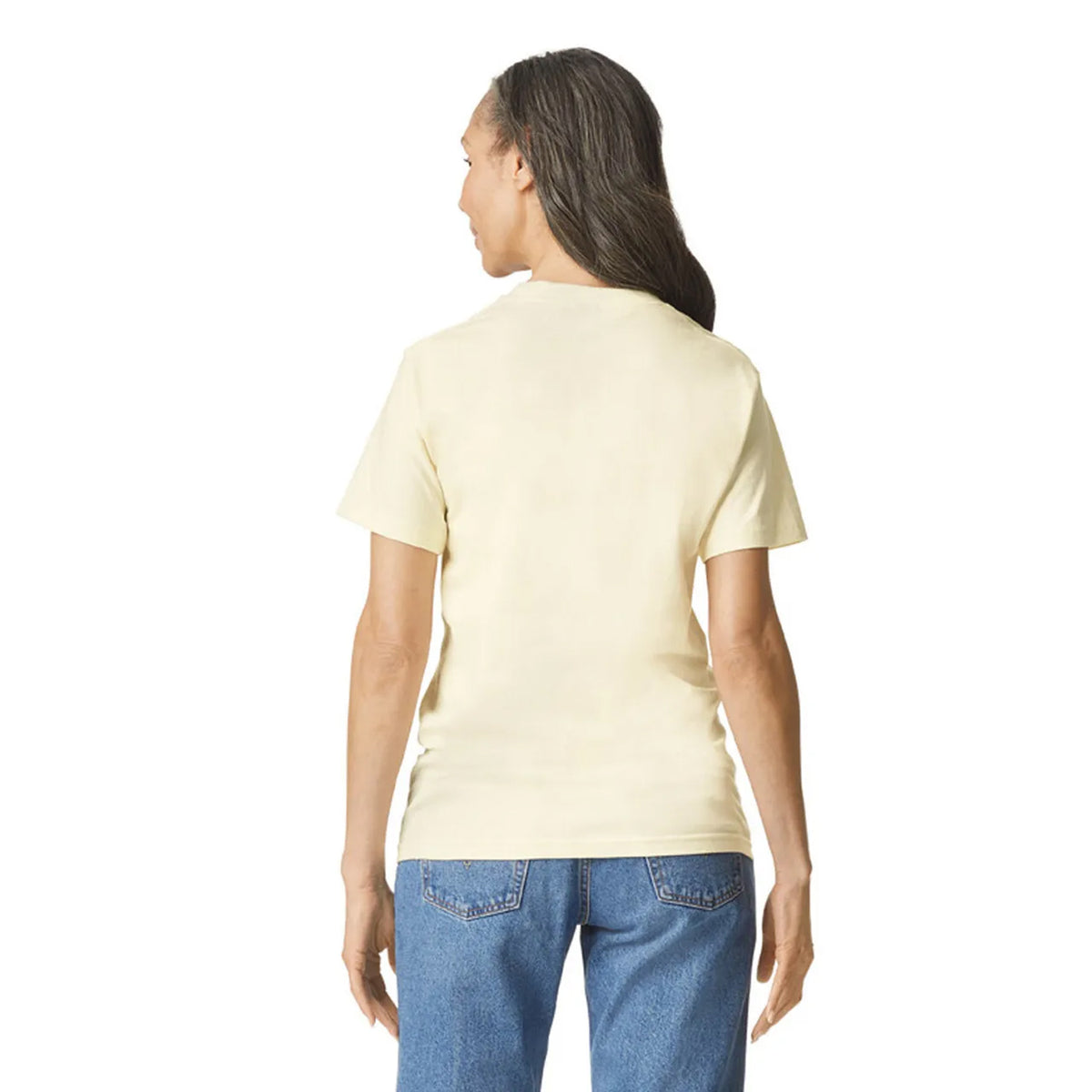 Off White - Back - Gildan Unisex Adult Plain T-Shirt