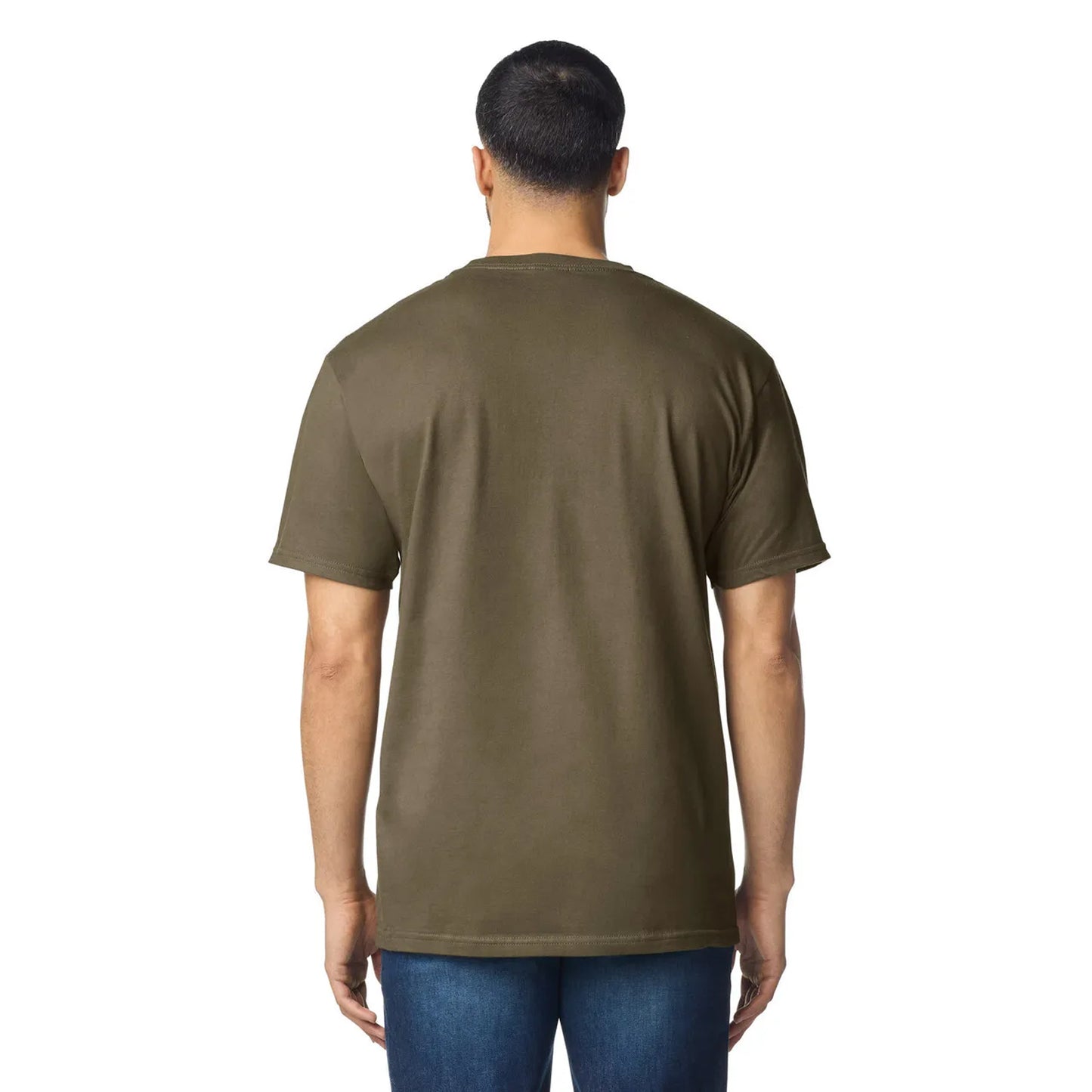 Olive - Back - Gildan Unisex Adult Plain T-Shirt