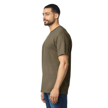 Olive - Side - Gildan Unisex Adult Plain T-Shirt