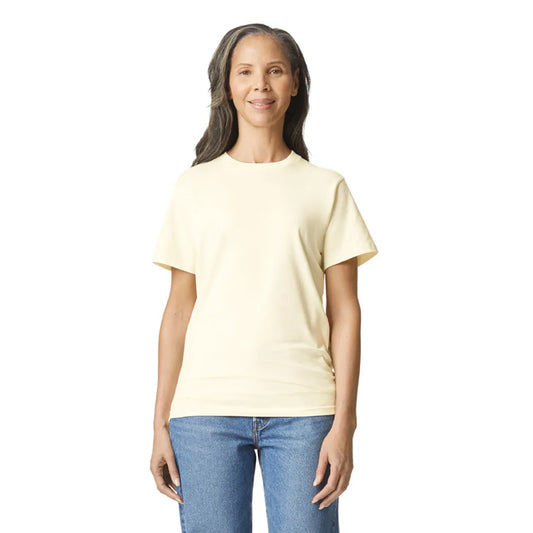 Off White - Front - Gildan Unisex Adult Plain T-Shirt