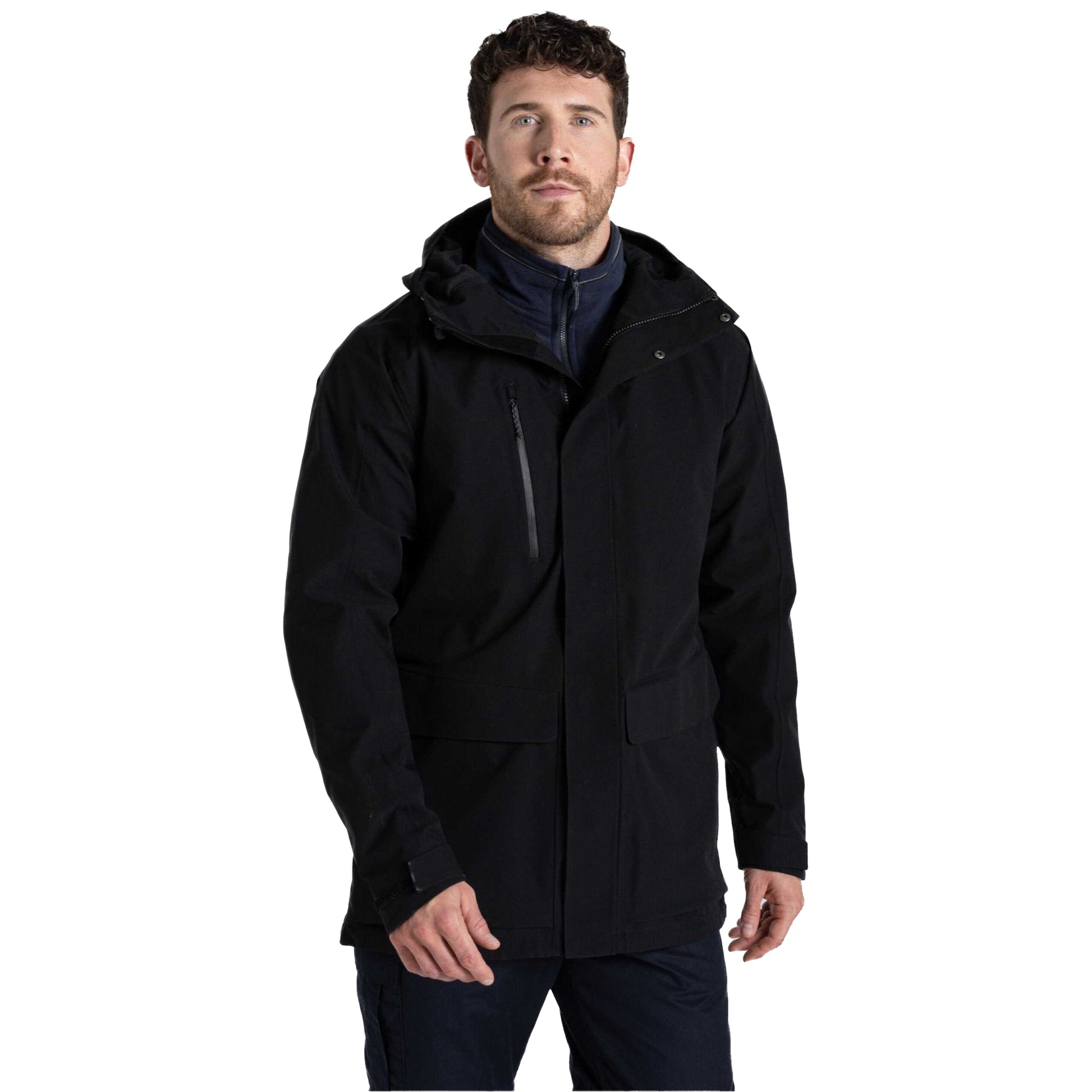 Black - Side - Craghoppers Unisex Adult Kiwi Pro Long Stretch Jacket