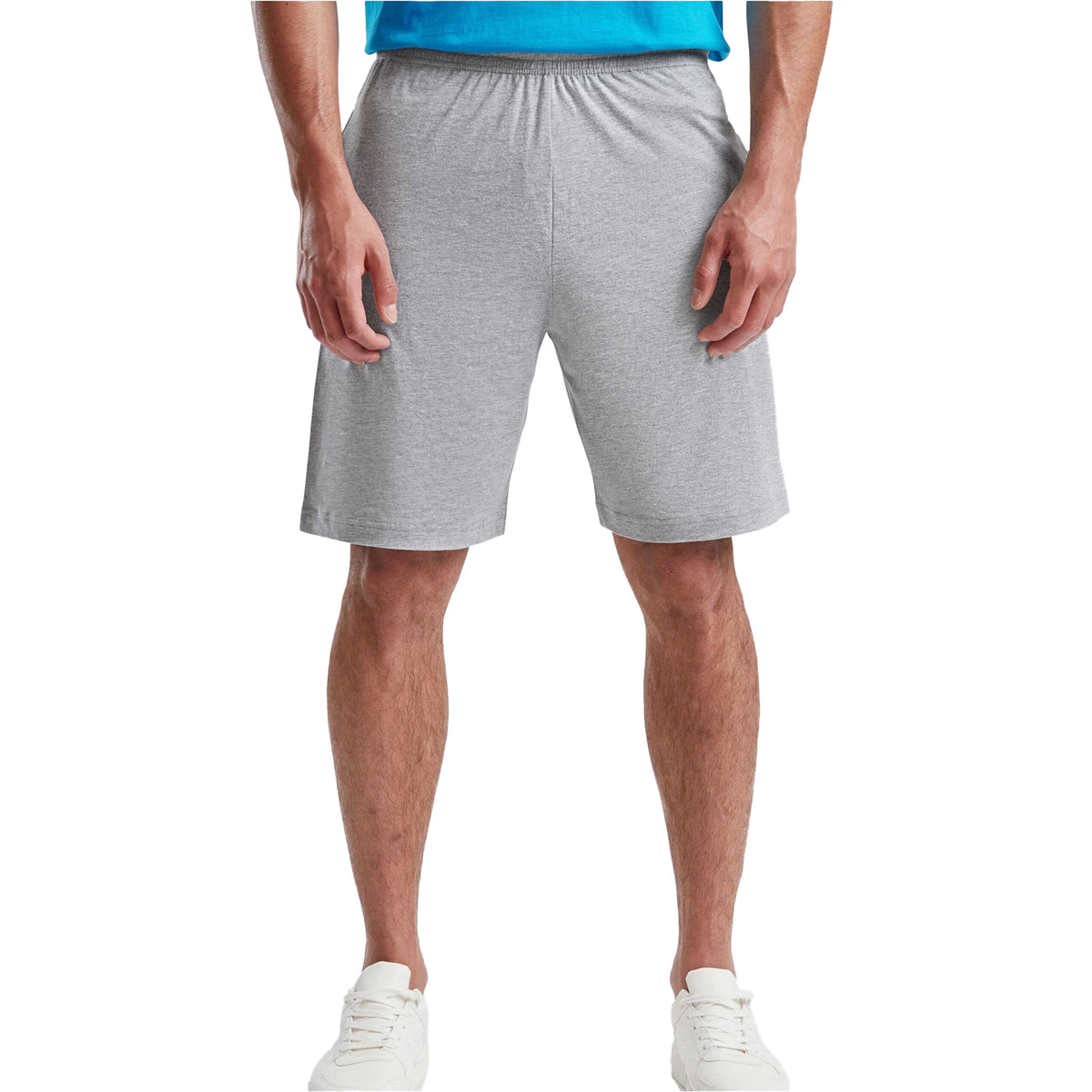 Heather Grey - Back - Fruit of the Loom Mens Iconic Jersey Shorts