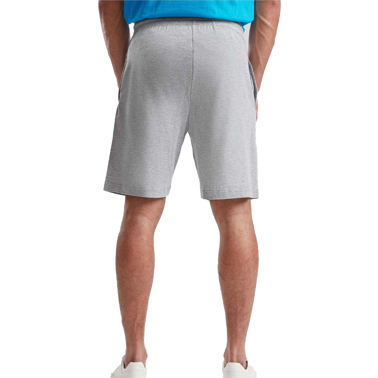 Heather Grey - Side - Fruit of the Loom Mens Iconic Jersey Shorts
