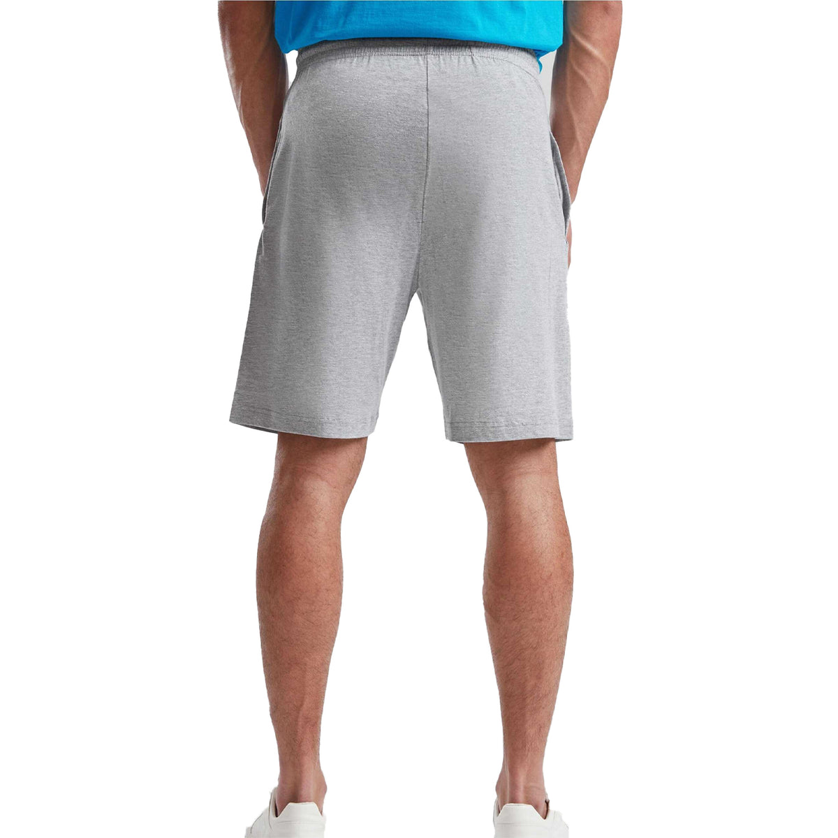 Heather Grey - Side - Fruit of the Loom Mens Iconic Jersey Shorts