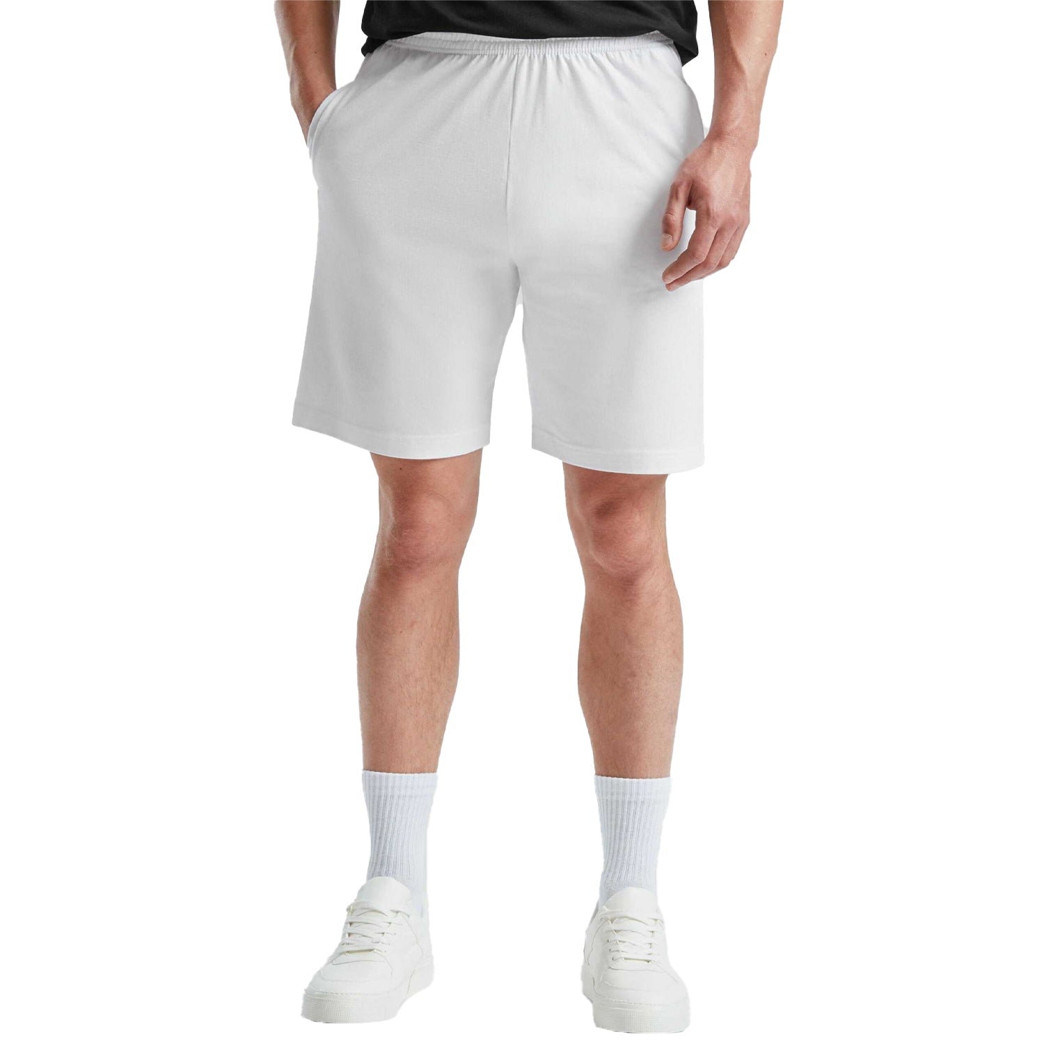 White - Side - Fruit of the Loom Mens Iconic Jersey Shorts