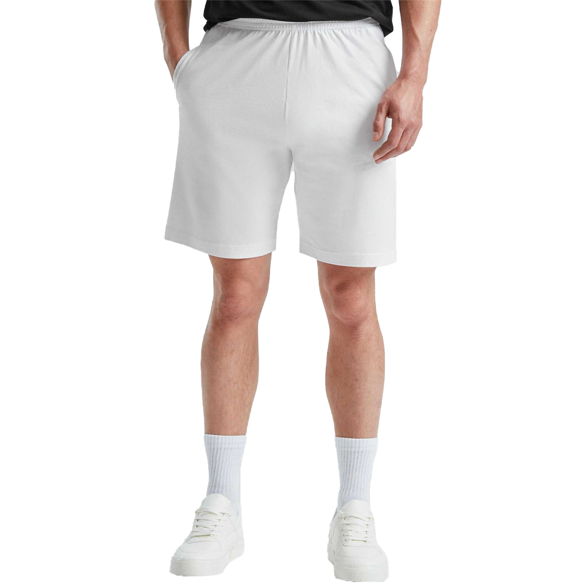 White - Side - Fruit of the Loom Mens Iconic Jersey Shorts