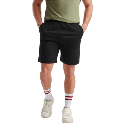 Black - Side - Fruit of the Loom Mens Iconic Jersey Shorts