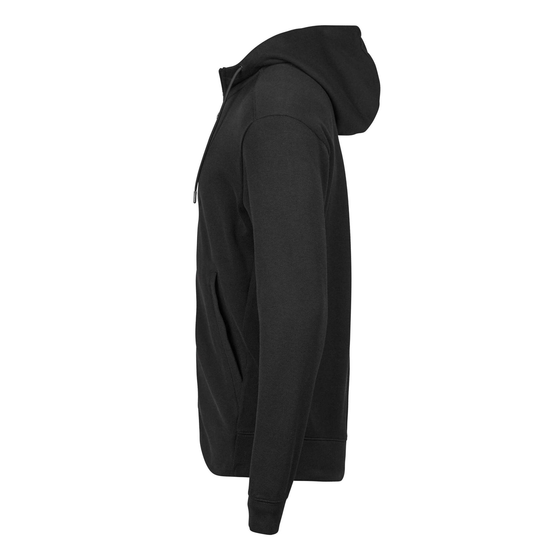 Black - Side - Tee Jays Unisex Adult Interlock Full Zip Hoodie