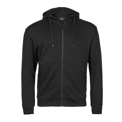 Black - Front - Tee Jays Unisex Adult Interlock Full Zip Hoodie