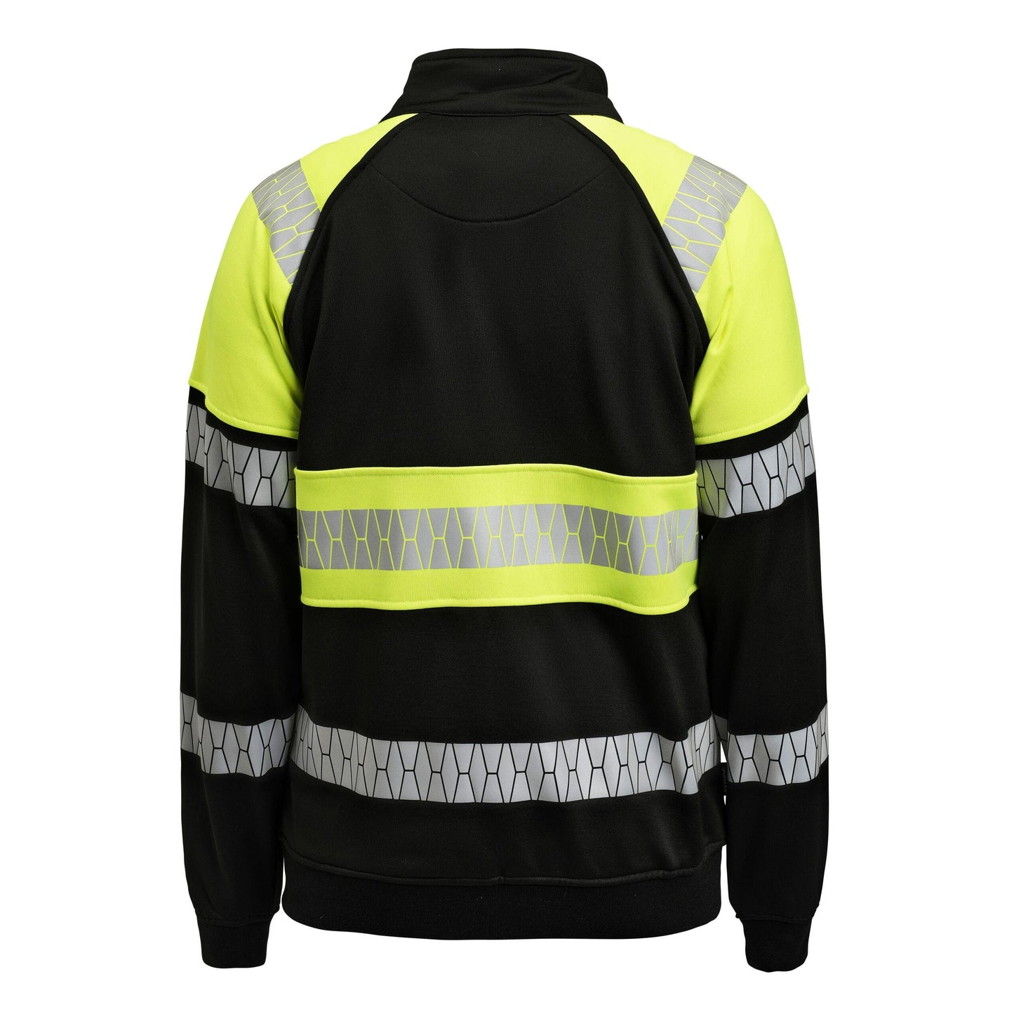 Black-Yellow - Side - Jobman Mens Hi-Vis Full Zip Jacket