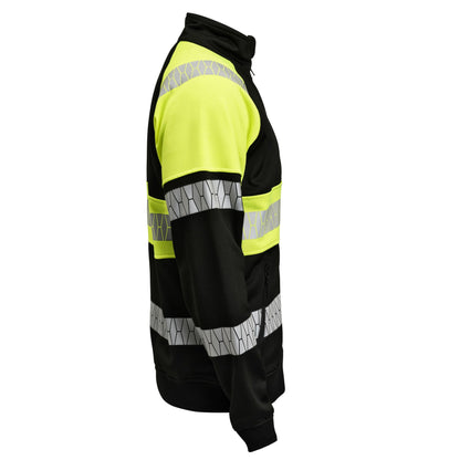 Black-Yellow - Lifestyle - Jobman Mens Hi-Vis Full Zip Jacket