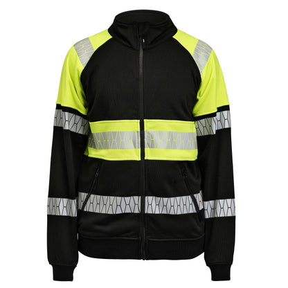 Black-Yellow - Front - Jobman Mens Hi-Vis Full Zip Jacket