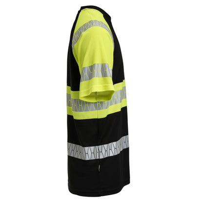 Black-Yellow - Lifestyle - Jobman Mens Hi-Vis Stripes T-Shirt