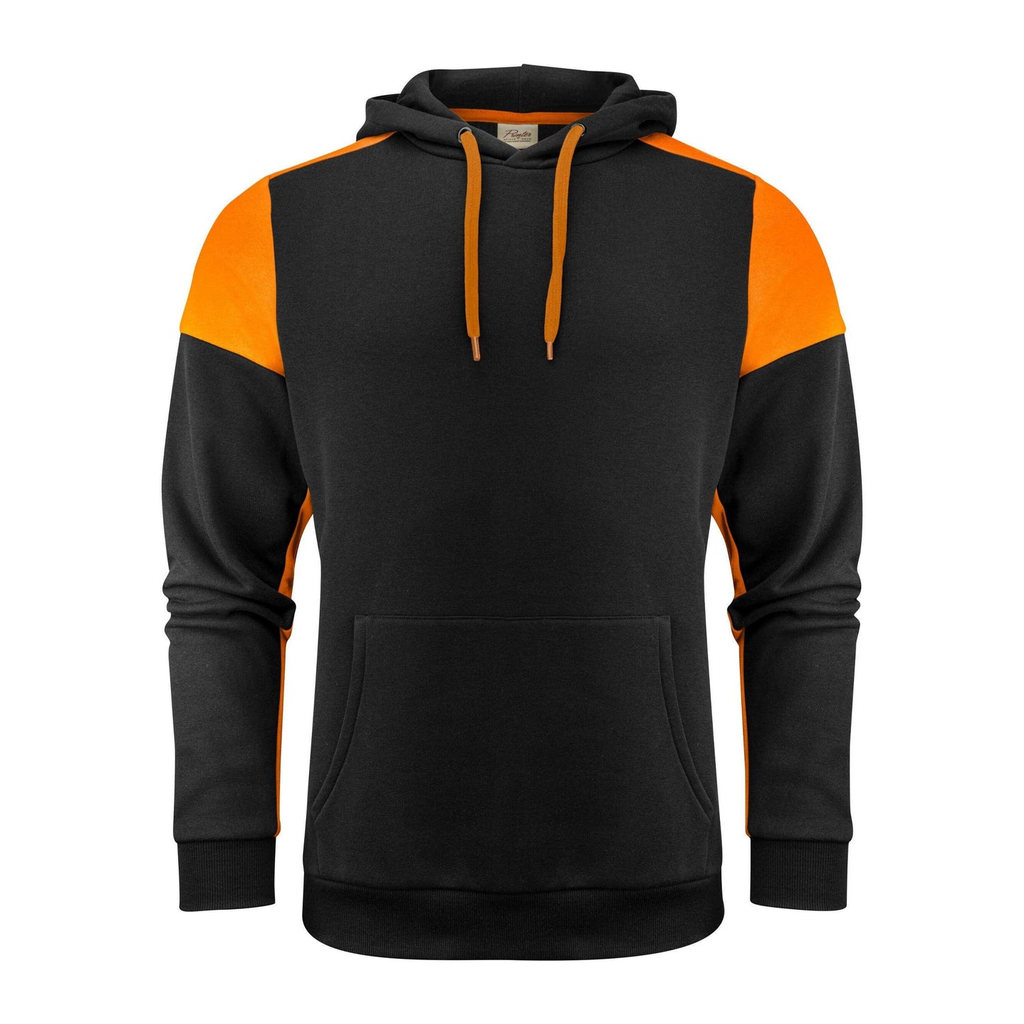 Black-Orange - Front - Printer PRIME Mens Hoodie