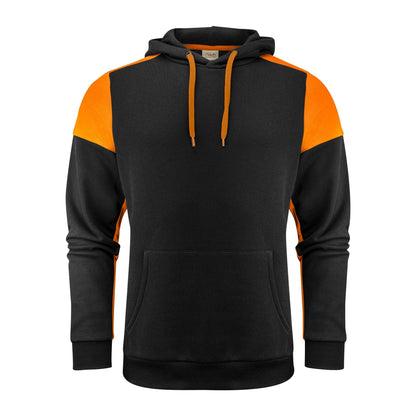 Black-Orange - Front - Printer PRIME Mens Hoodie
