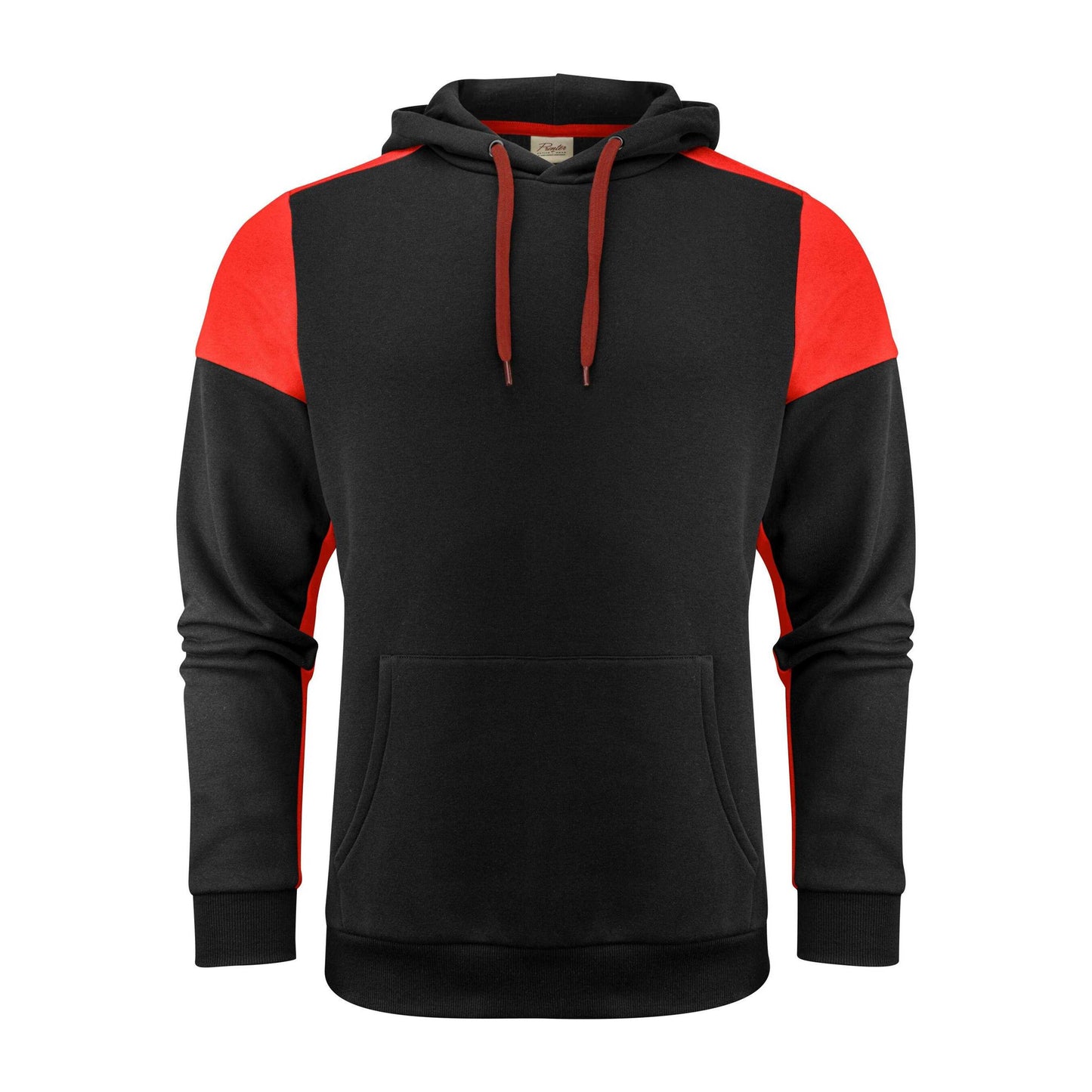 Black-Red - Front - Printer PRIME Mens Hoodie