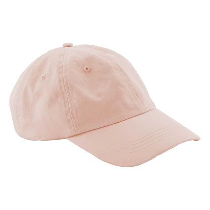Peach - Side - Beechfield Childrens-Kids 6 Panel Low Profile Baseball Cap