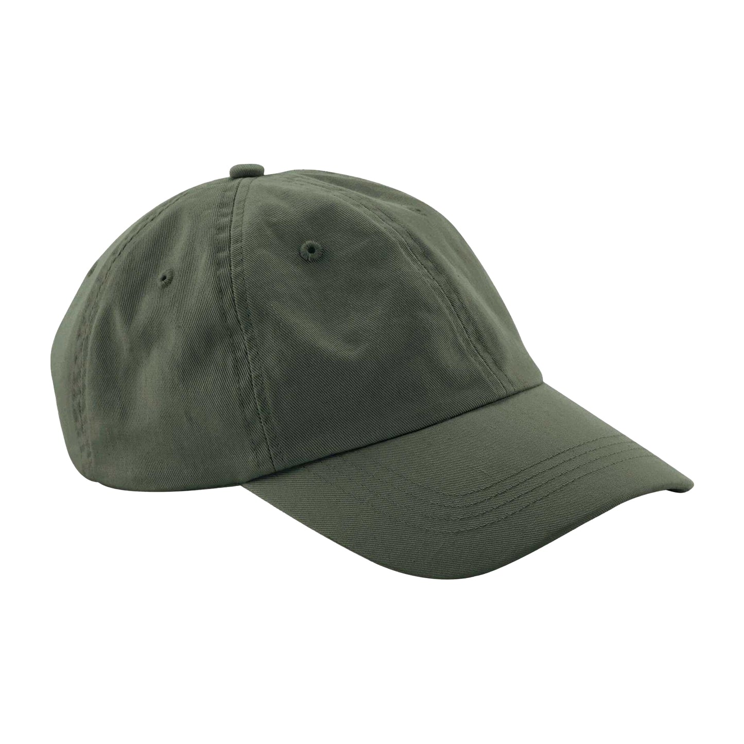 Olive Green - Side - Beechfield Childrens-Kids 6 Panel Low Profile Baseball Cap