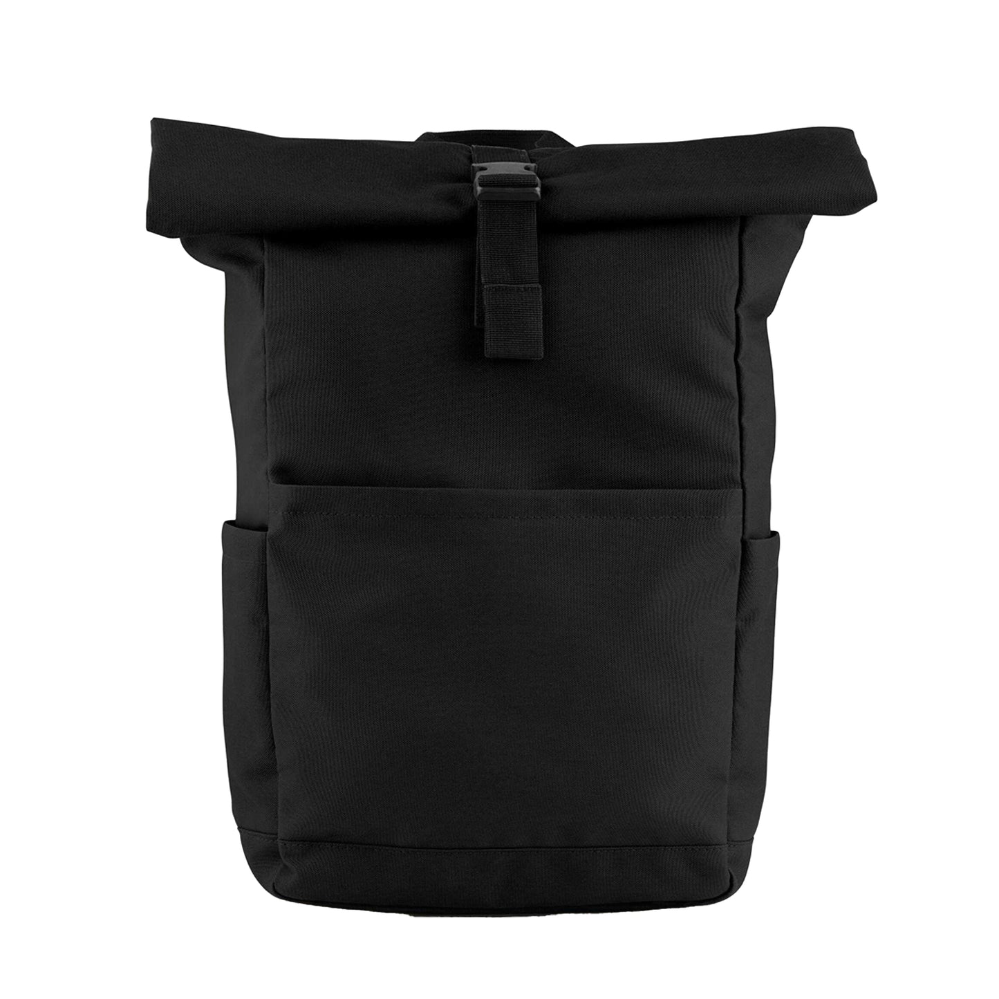 Black - Back - Bagbase Premium Roll Top Recycled Backpack