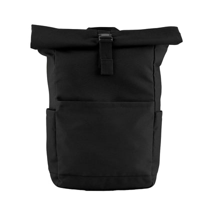 Black - Back - Bagbase Premium Roll Top Recycled Backpack