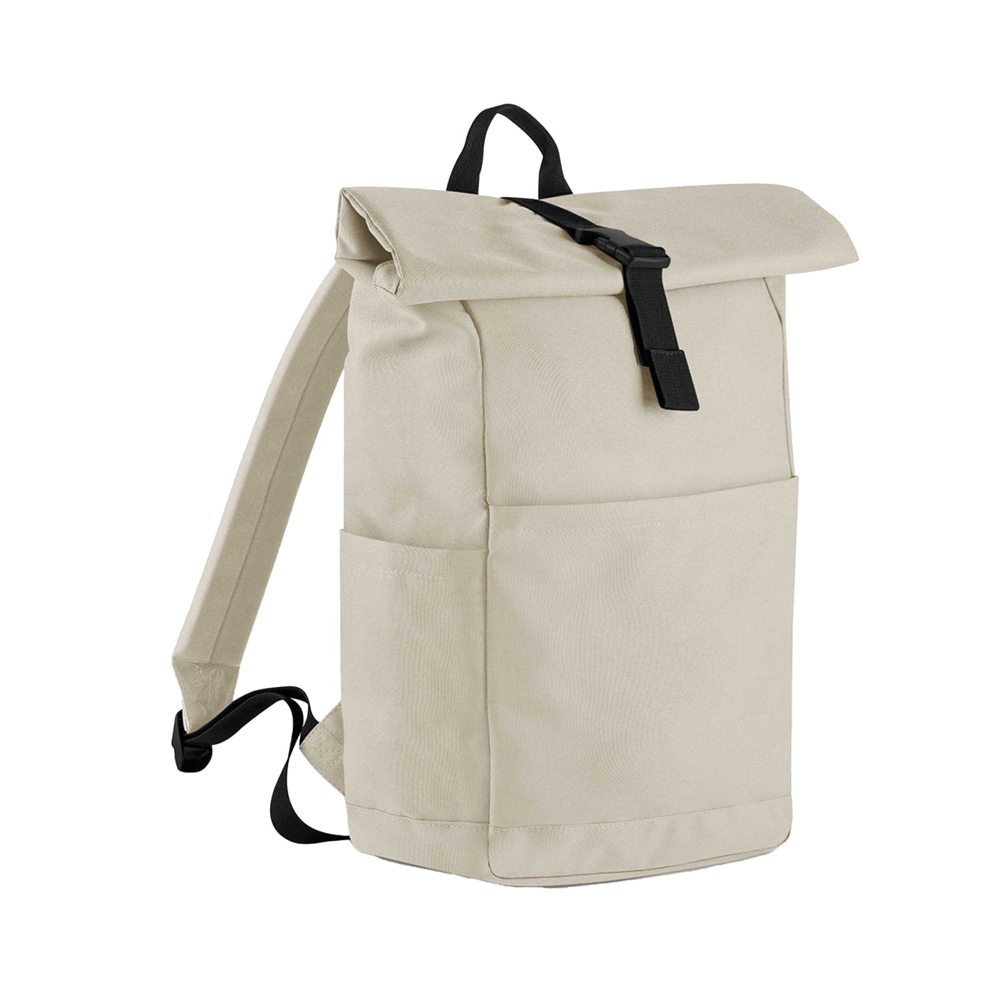Natural Stone - Front - Bagbase Premium Roll Top Recycled Backpack