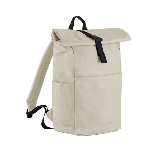 Natural Stone - Front - Bagbase Premium Roll Top Recycled Backpack