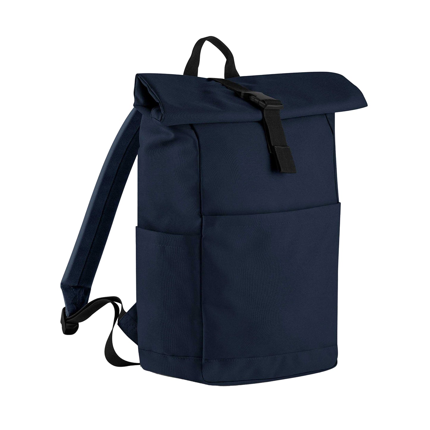 Navy - Front - Bagbase Premium Roll Top Recycled Backpack