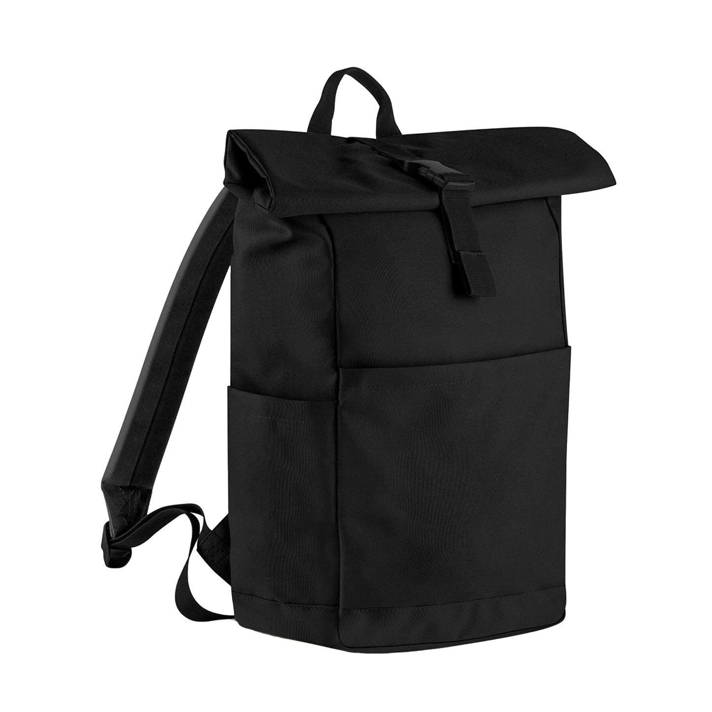 Black - Front - Bagbase Premium Roll Top Recycled Backpack