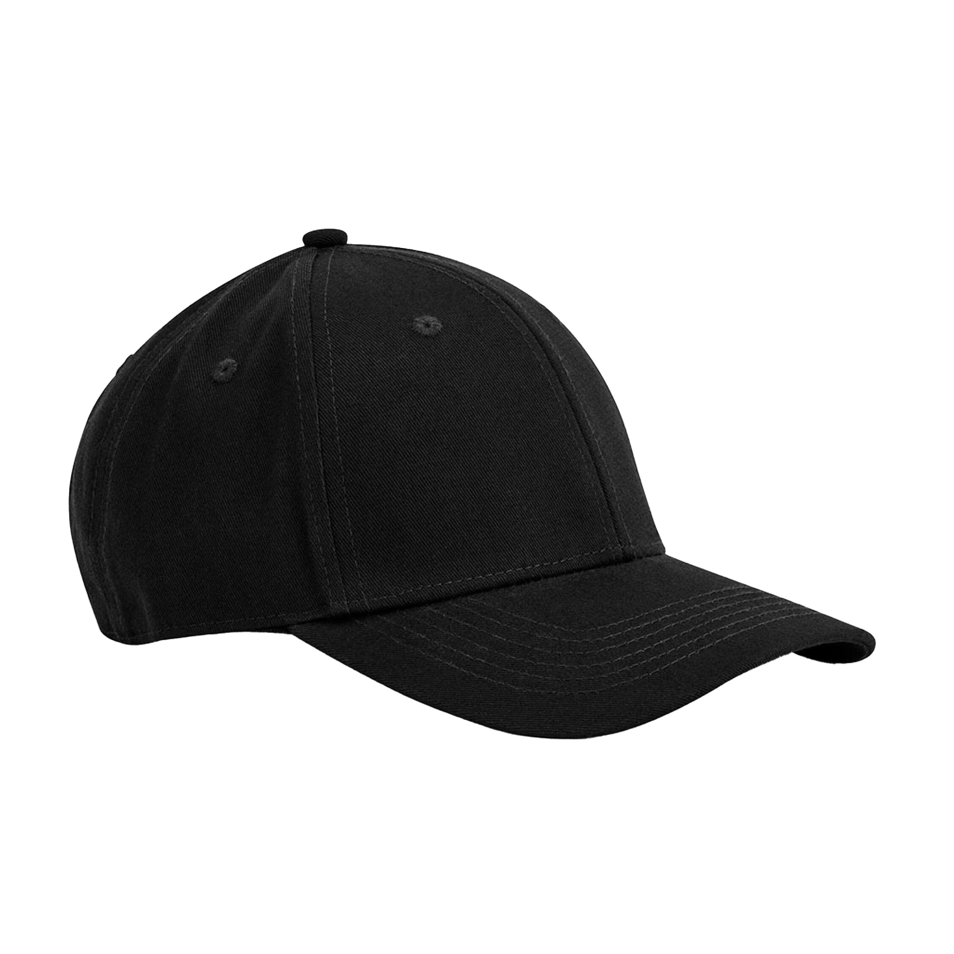 Black - Front - Beechfield EarthAware 6 Panel Organic Cotton Baseball Cap