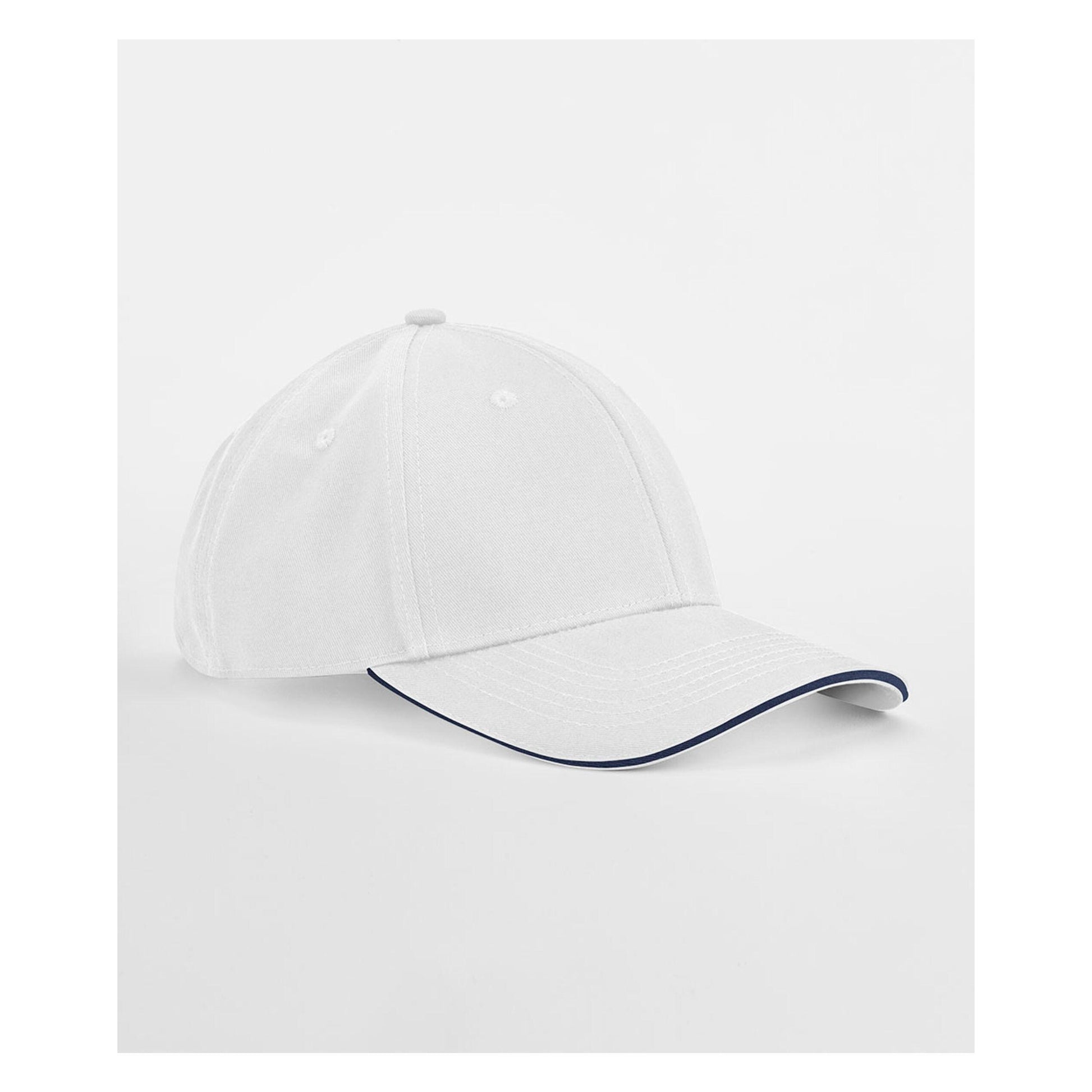 White-French Navy - Back - Beechfield EarthAware 6 Panel Organic Cotton Baseball Cap