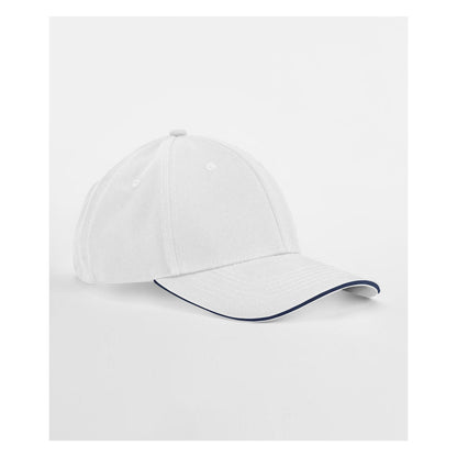 White-French Navy - Back - Beechfield EarthAware 6 Panel Organic Cotton Baseball Cap