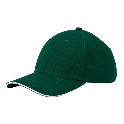 Bottle Green-White - Back - Beechfield EarthAware 6 Panel Organic Cotton Baseball Cap