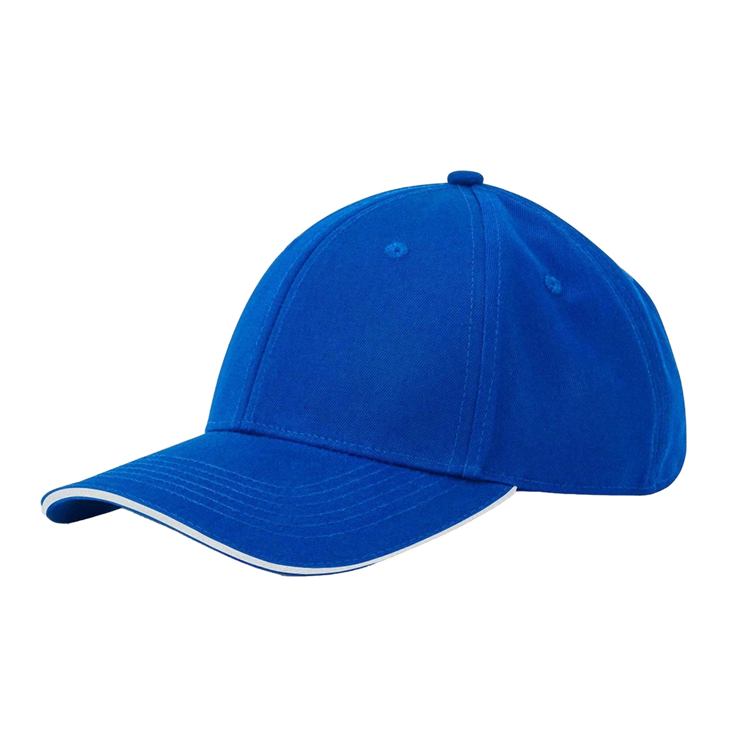 Bright Royal-White - Back - Beechfield EarthAware 6 Panel Organic Cotton Baseball Cap