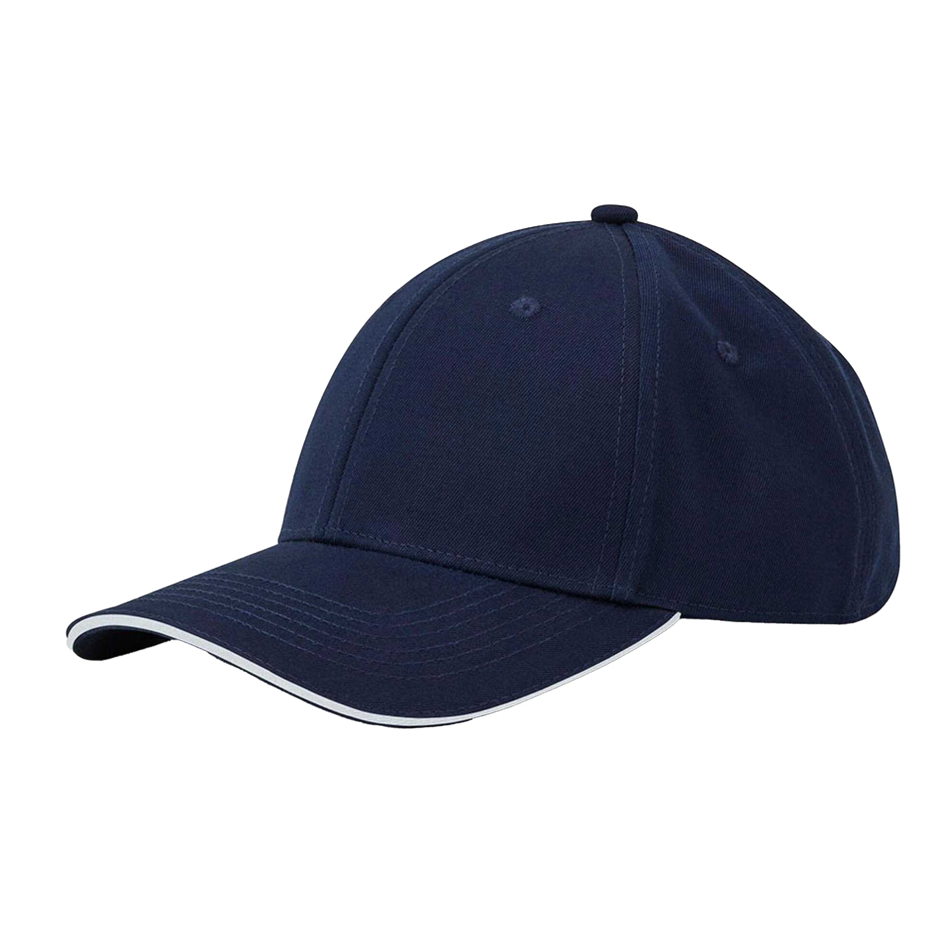 French Navy-White - Back - Beechfield EarthAware 6 Panel Organic Cotton Baseball Cap