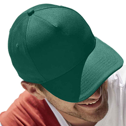 Bottle Green - Side - Beechfield EarthAware Classic 5 Panel Organic Cotton Baseball Cap